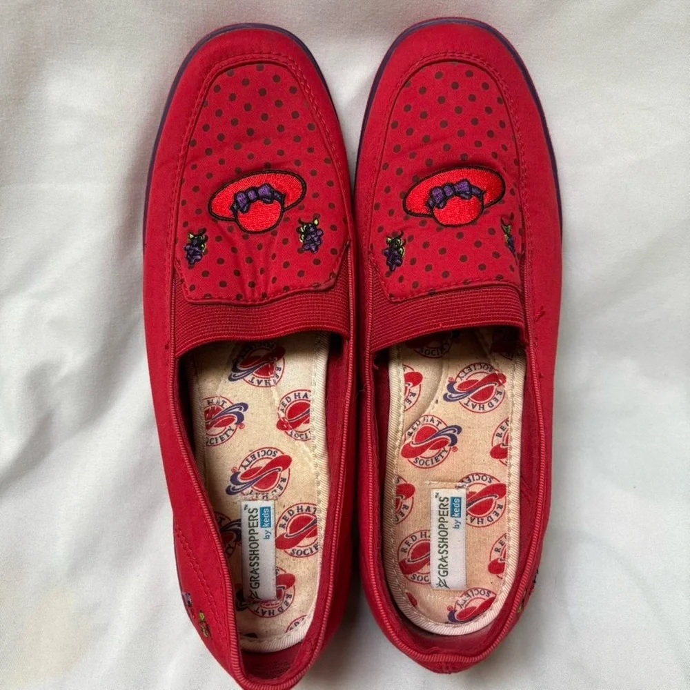 Keds Red‎ Embroidered Women's Flats